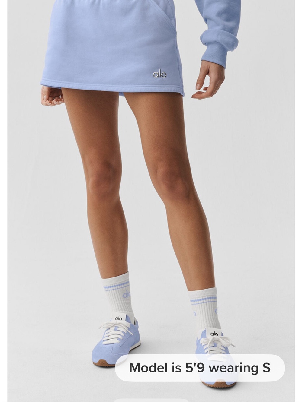 ALO Yoga Provence Blue Mini Skirt with Subtle Logo